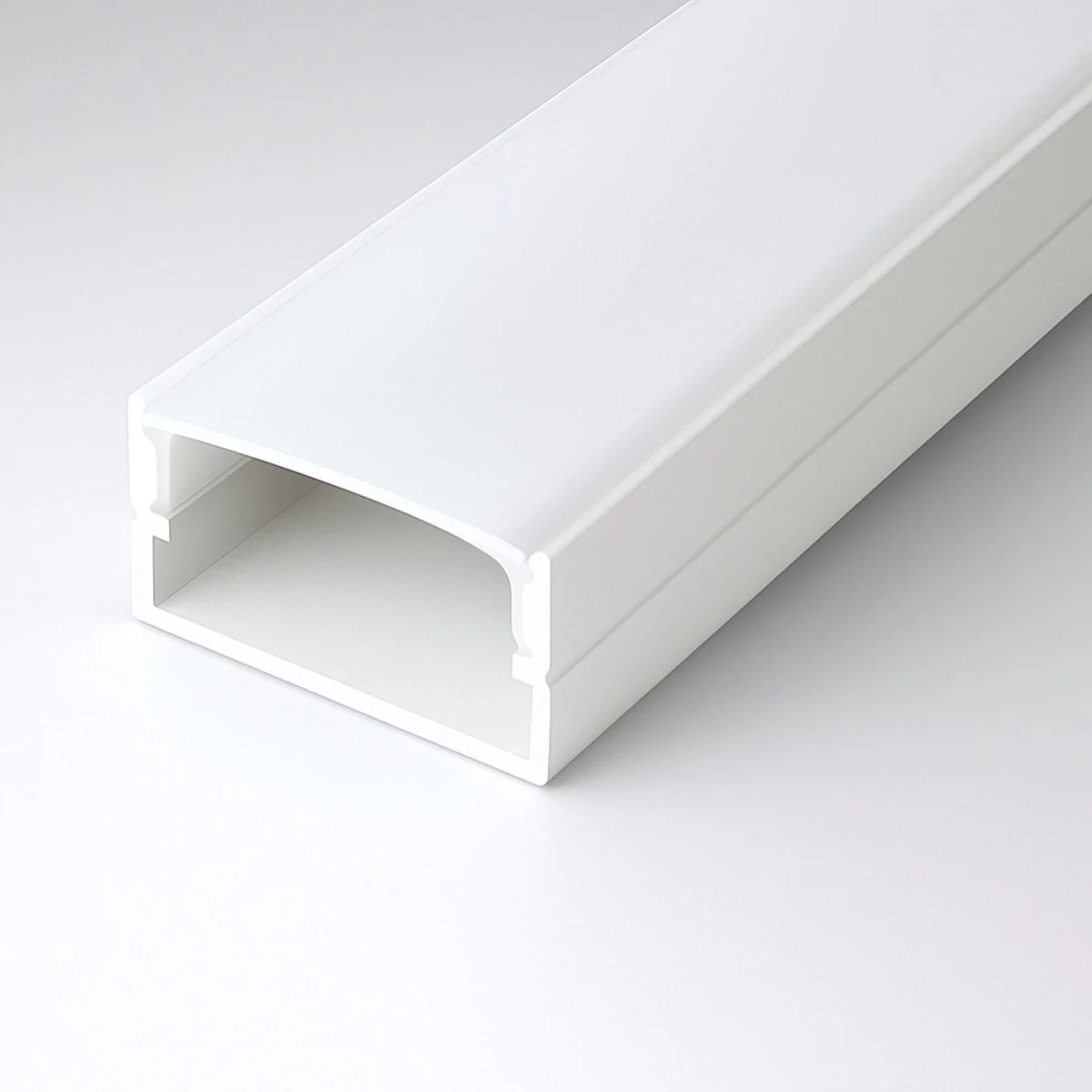 Perfil tira LED de superficie con difusor - 20x10mm - Tira LED ≤15mm - 2 metros - 0.65mm - 21g/m