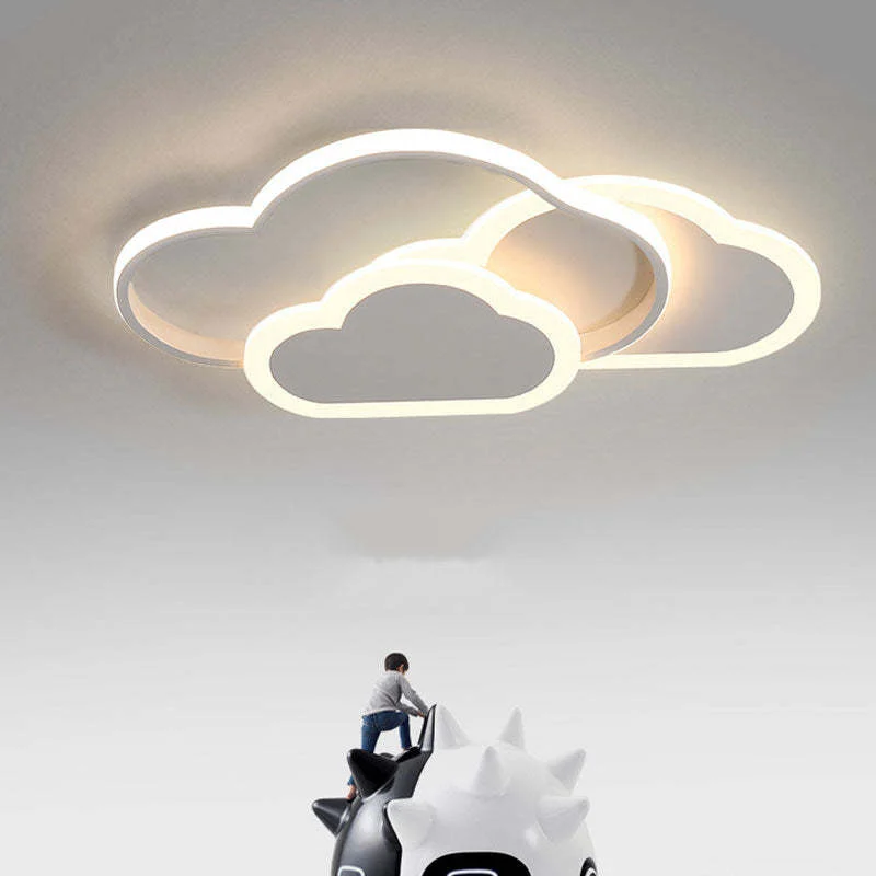 Arisha Diseño Nube Metal/Acrílico Lámpara de Techo Blanca/Rosa