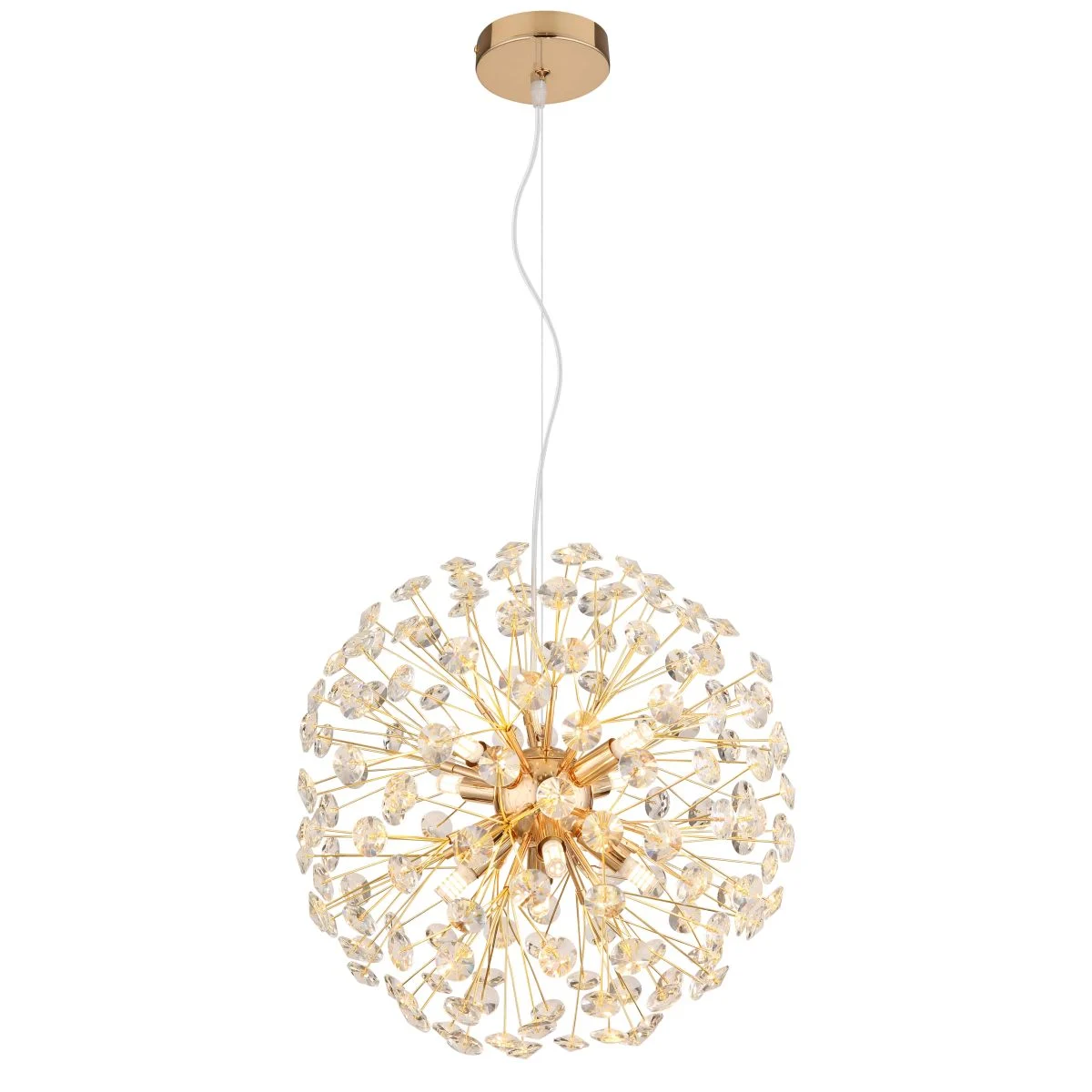Candelabro de metal dorado con elementos de cristal Katrina