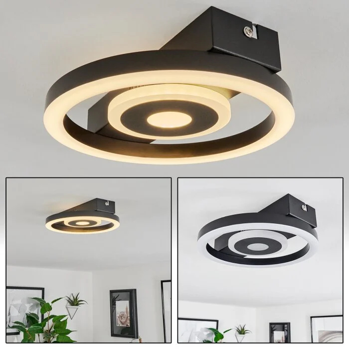 Canhoso Lámpara de Techo LED Negro, 1 luz