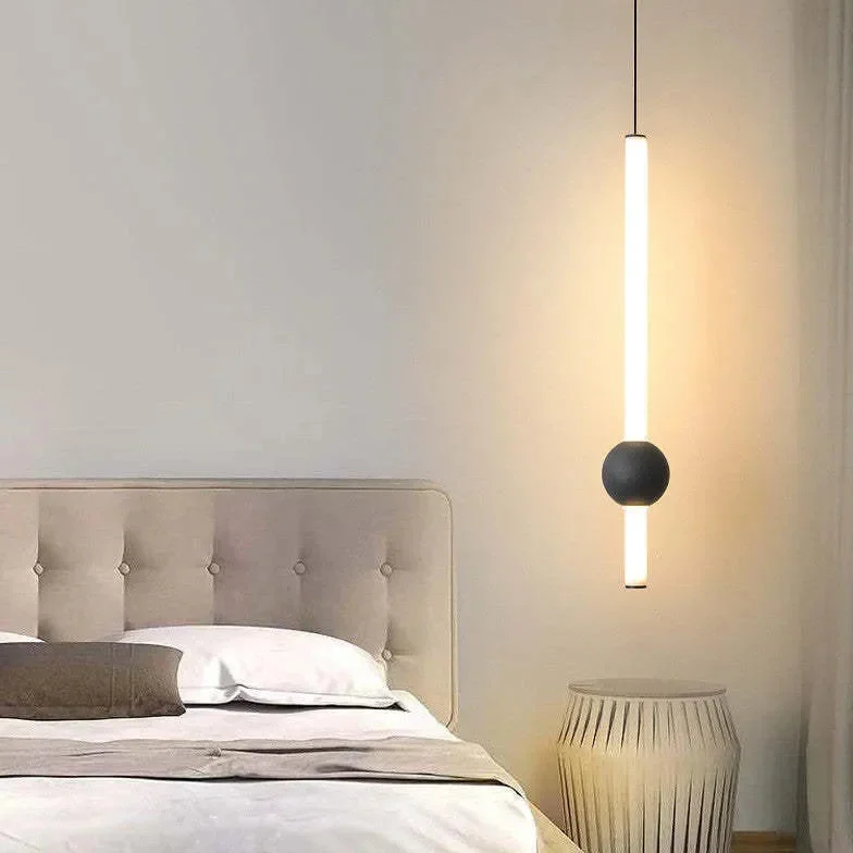 Lámparas para habitación diseño lineal creativo de cabecera negra