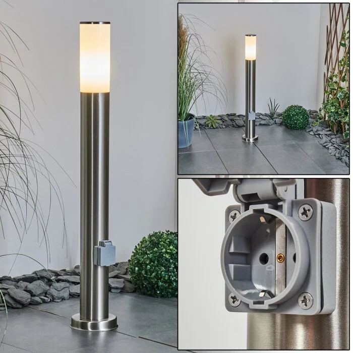 Caserta Poste de Jardín Níquel-mate, 1 luz