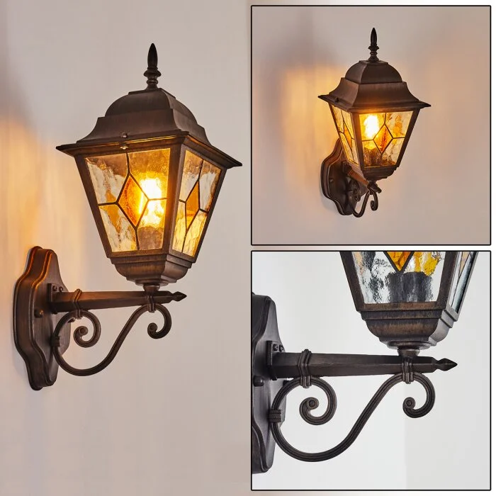 Chatelain Aplique para exterior Cobre, Negro, 1 luz
