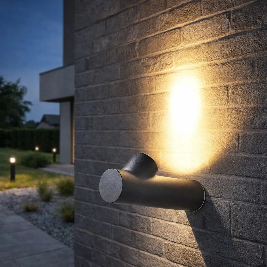 Aplique de pared exterior moderno de metal LED IP65