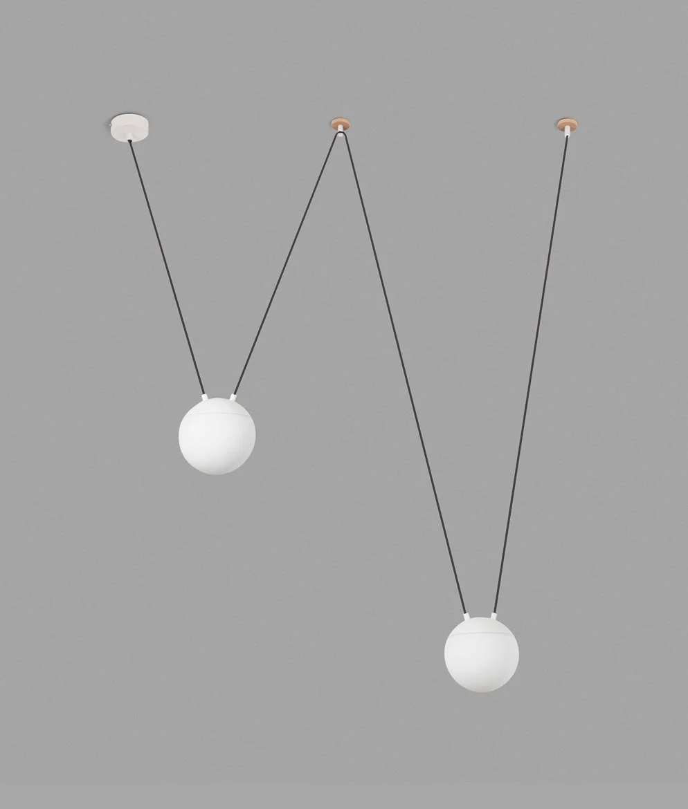 Colgante blanco 2 luces MINE