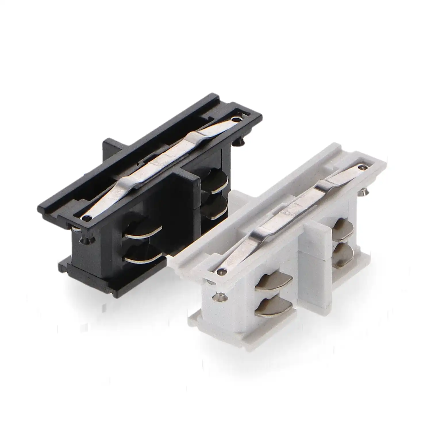 Conector en Línea Empotrado para Carril Trifásico Blanco / Negro