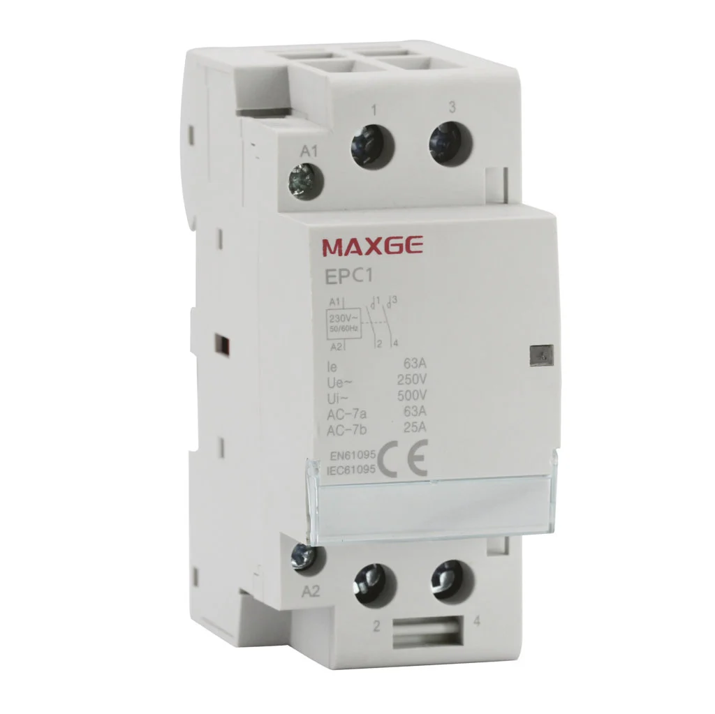 Contactor Modular 2P 63A 230V 6KA Clase AC Contacto 2NO