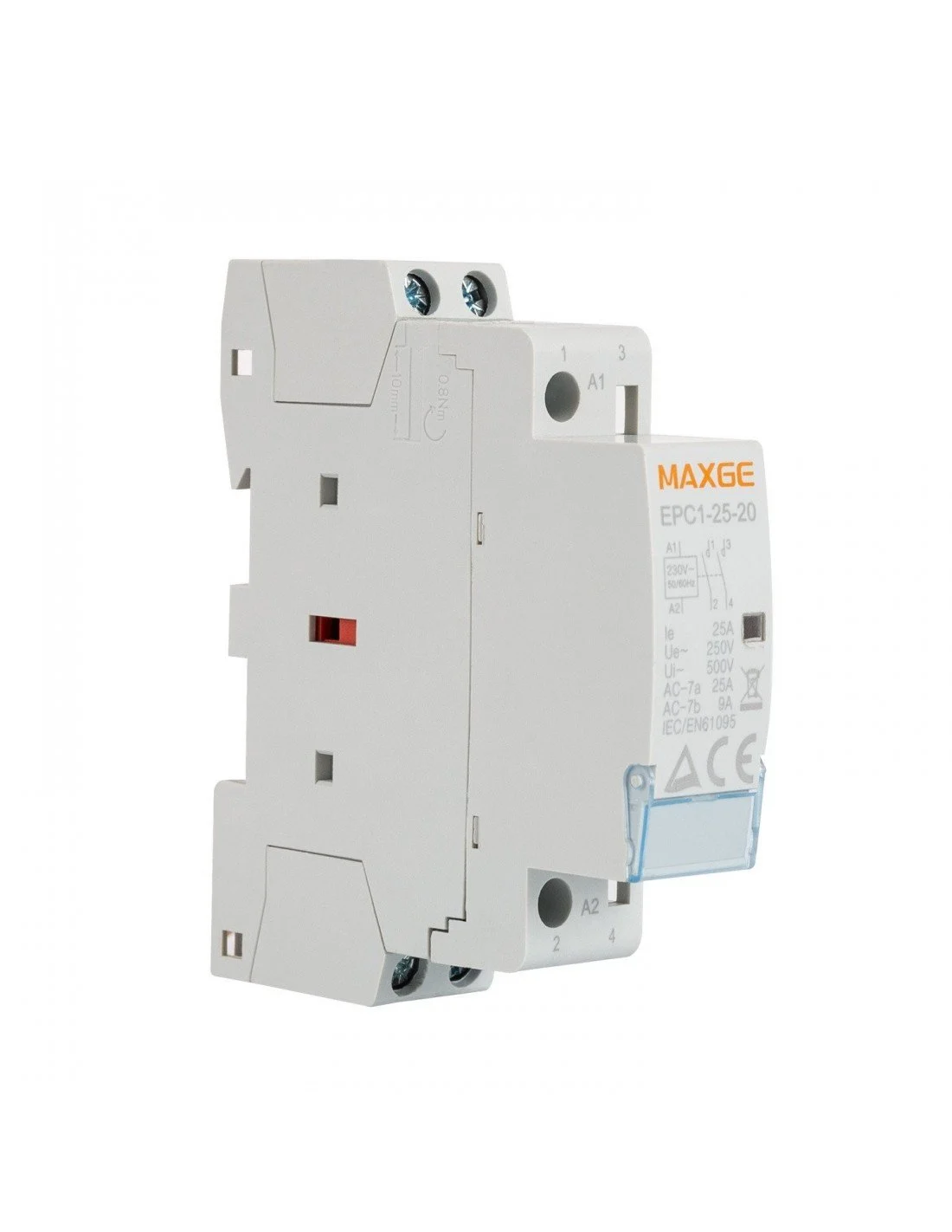 Contactor Modular 2P 25A 230V 6KA Clase AC Contacto 2NO