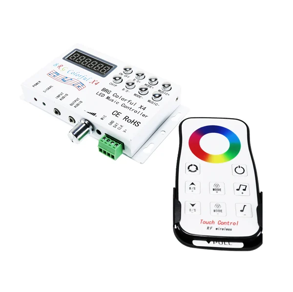 Controlador Musical ColorFull para Tira Digital con Control Remoto RF Wireless 12/24V