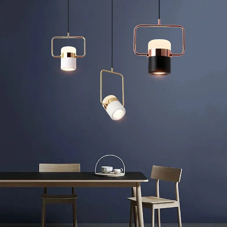Lámpara colgante de metal LED giratoria moderna