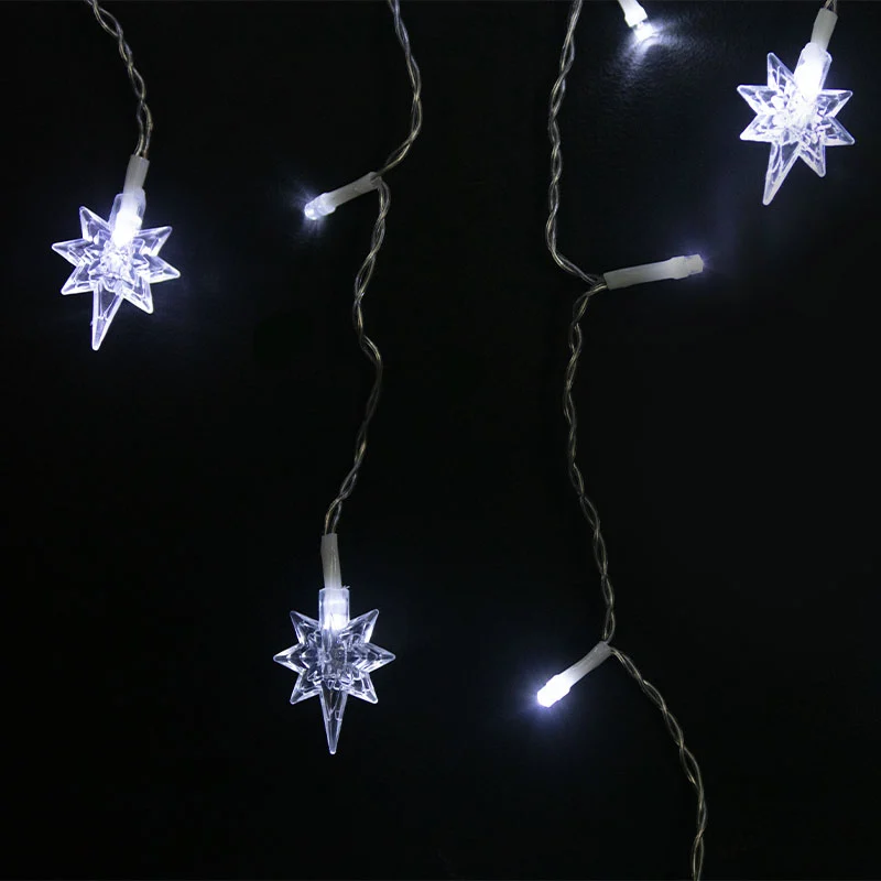 Cortina LED con Estrellas 8 funciones 6W 120LEDs IP20  (2,3×4 Metros) Luz Fría con Temporizador