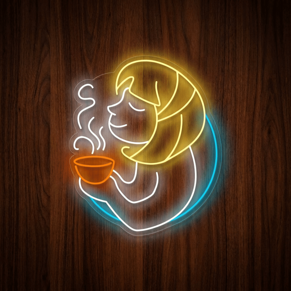 Cartel Neón Aroma de Café
