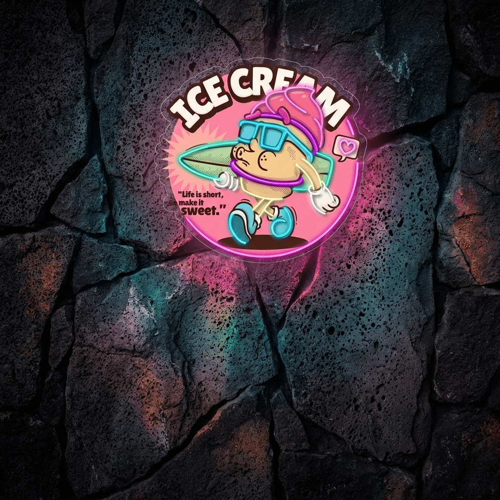 Cuadro de Neón ICE CREAM