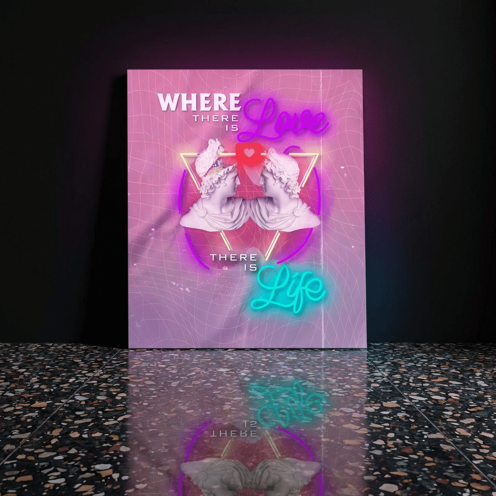 Cuadro Neón Where there is Love