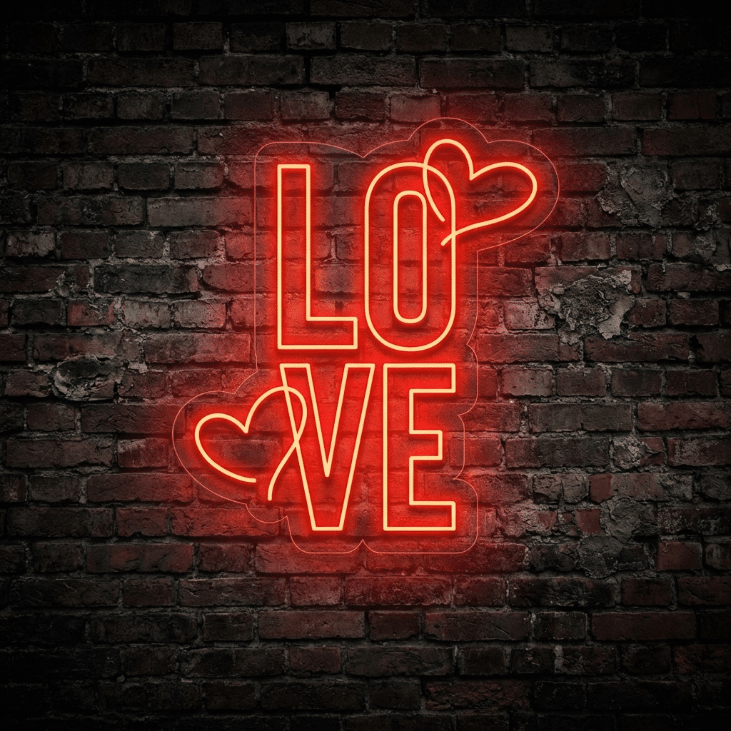 Neón LOVE corazones