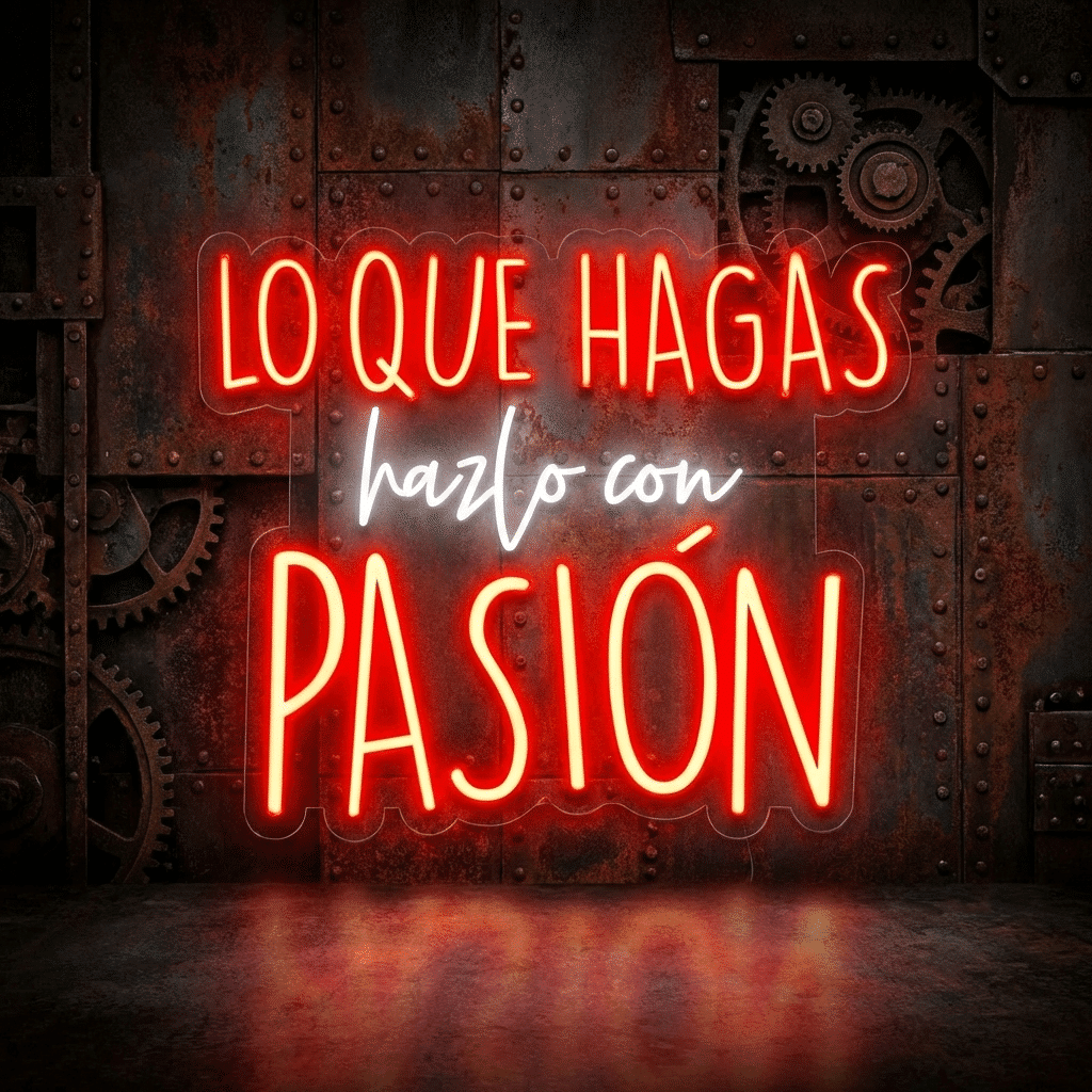 Neón Lo que hagas hazlo con pasión