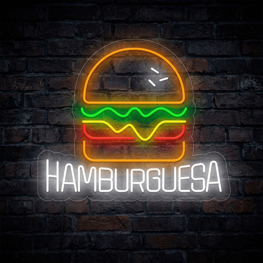 Neón Letrero Hamburguesa