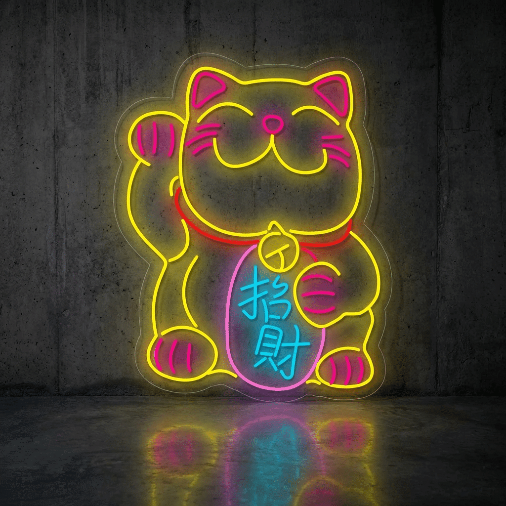 Neón Maneki Neko, el Gato de la suerte