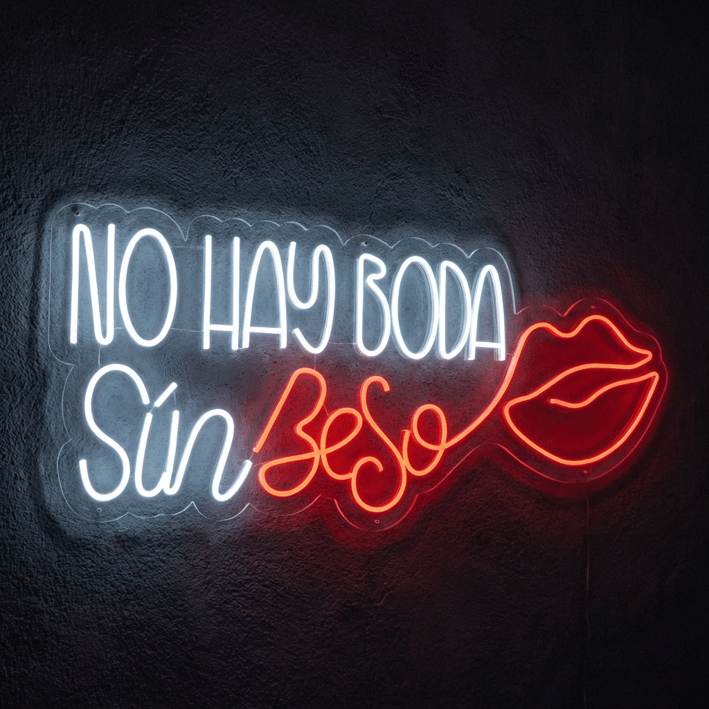 Neón No Hay boda sin beso