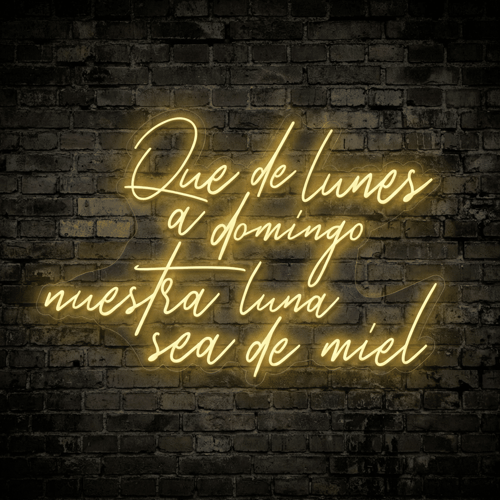 Neón Que de Lunes a Domingo todas las lunas sean de miel