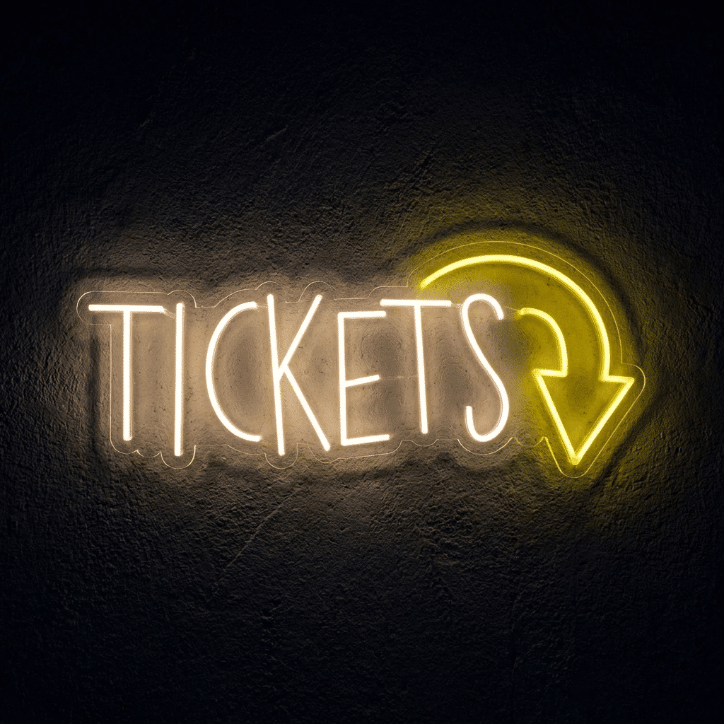 Neón Tickets flecha