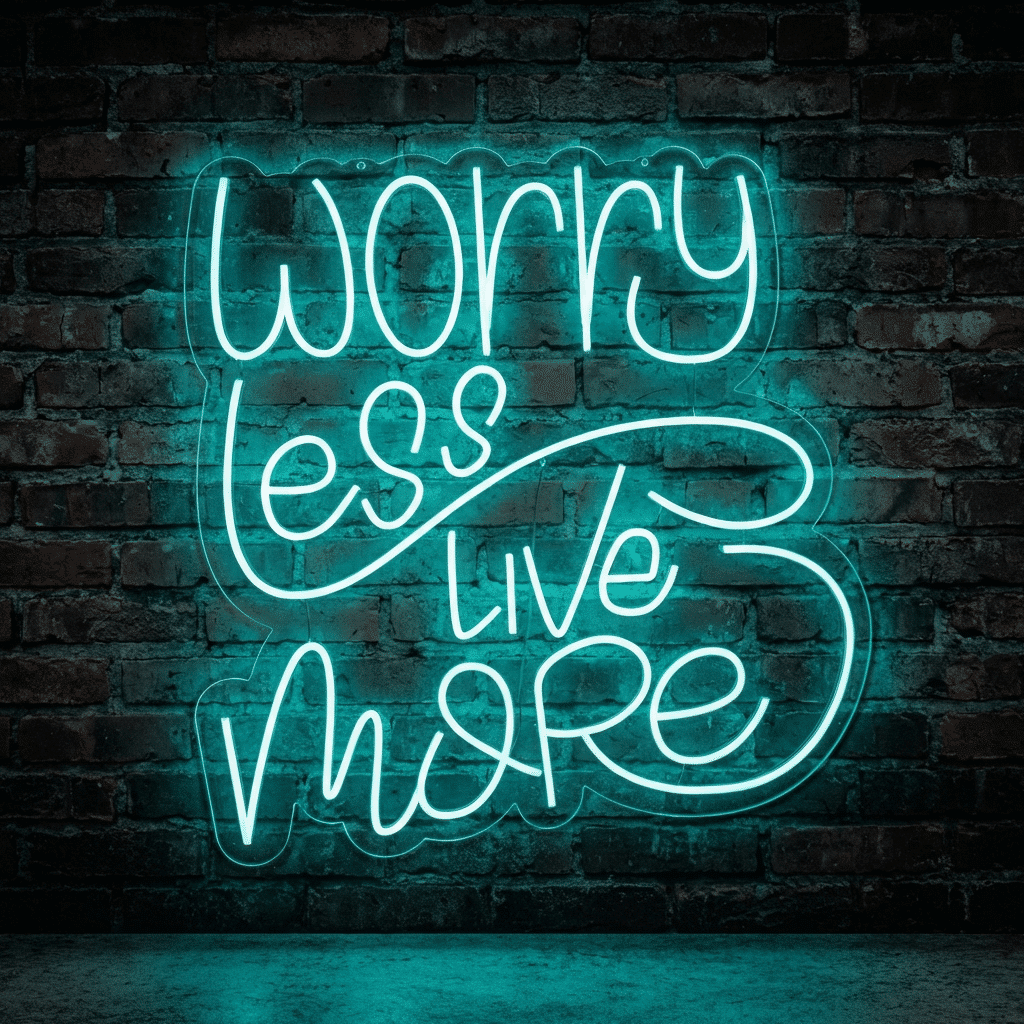 Neón Worry Less Live More