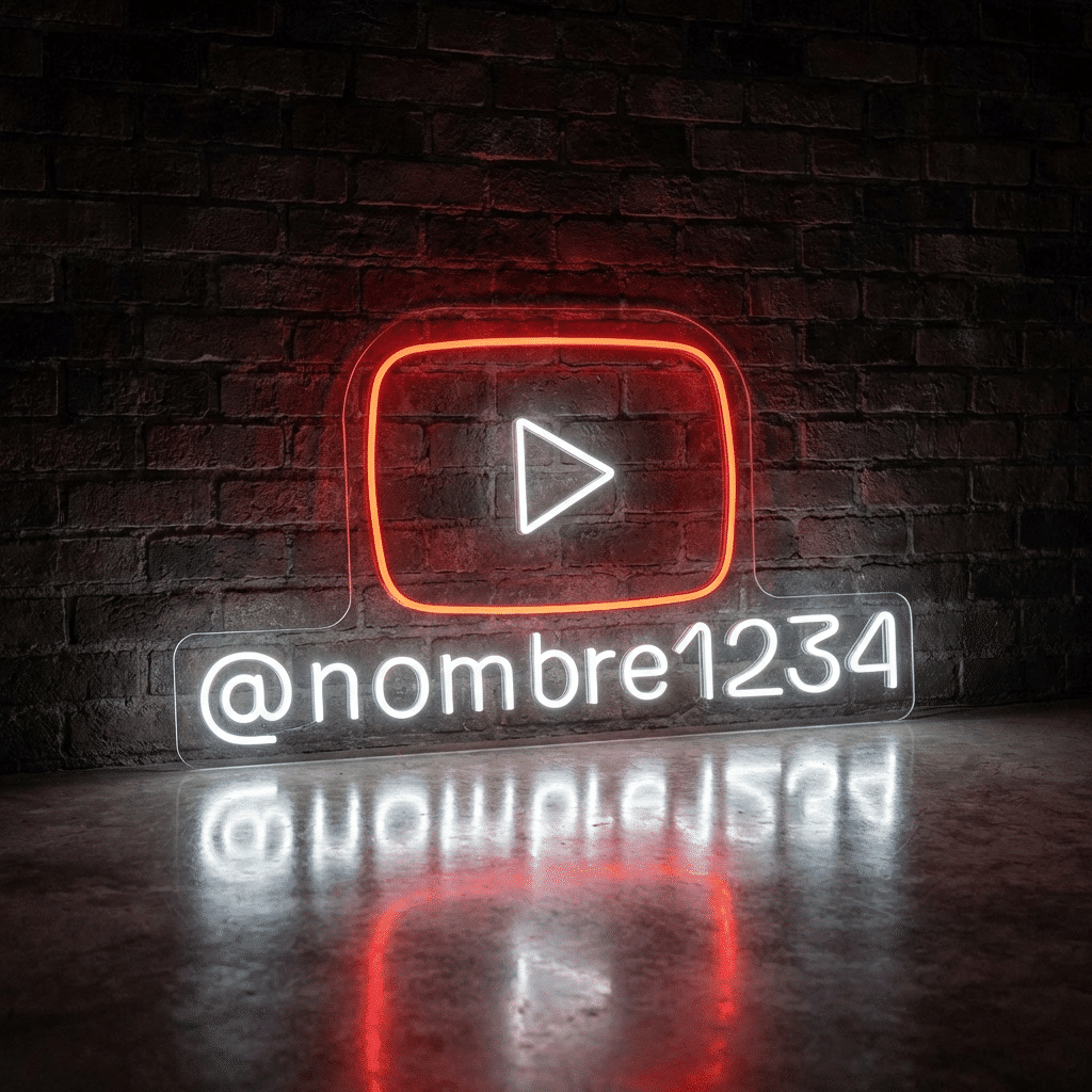 Neón Youtube con Nombre