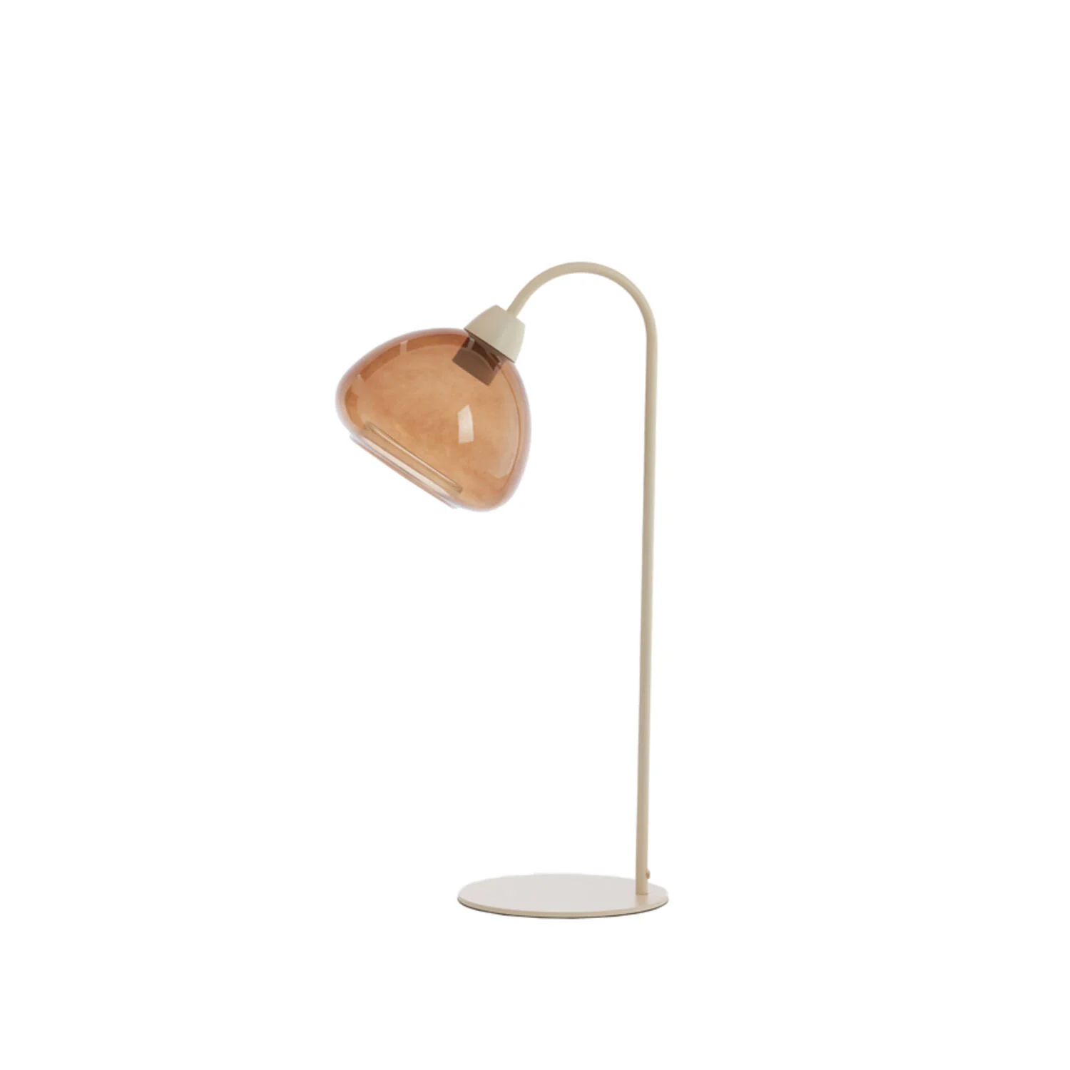 Lámpara de mesa ámbar de cristal Light & Living Bisho