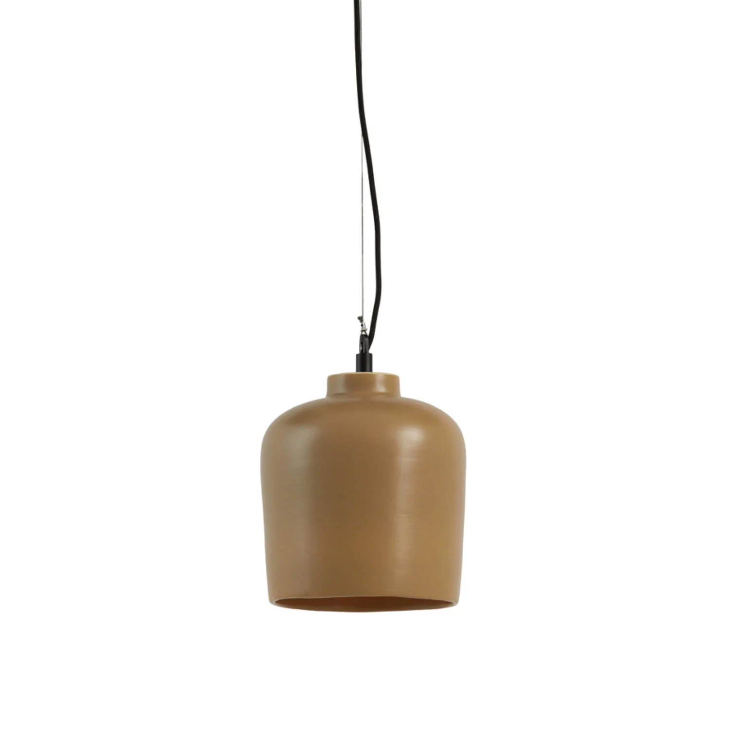 Lámpara colgante cilíndrica de tela beige Light & Living Dena