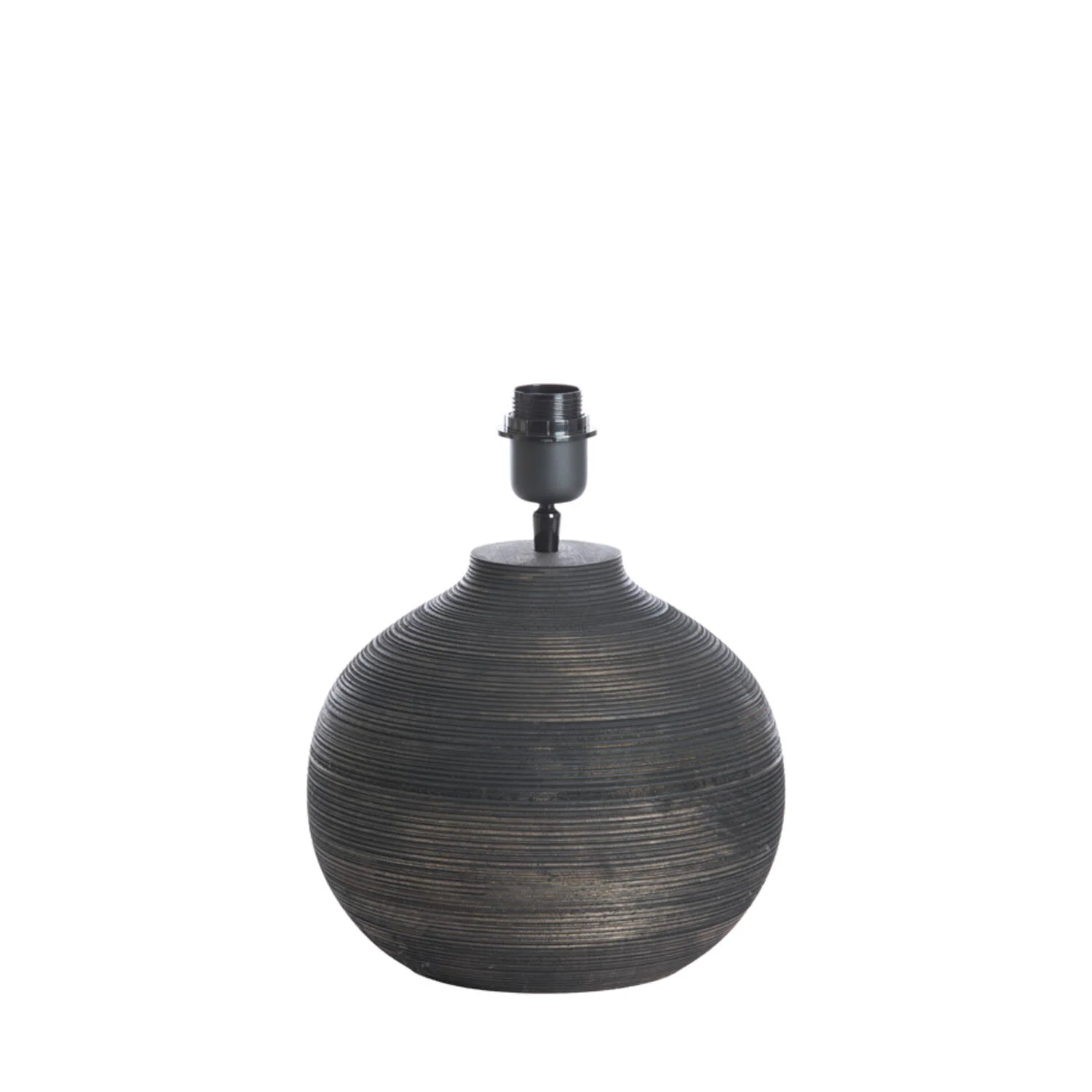 Base de lámpara redonda oscura Light & Living Khomai