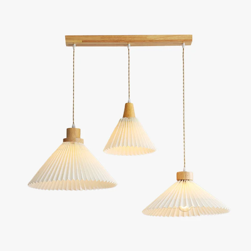Muto Arte Paraguas Madera/PVC Lámpara Colgante Beige