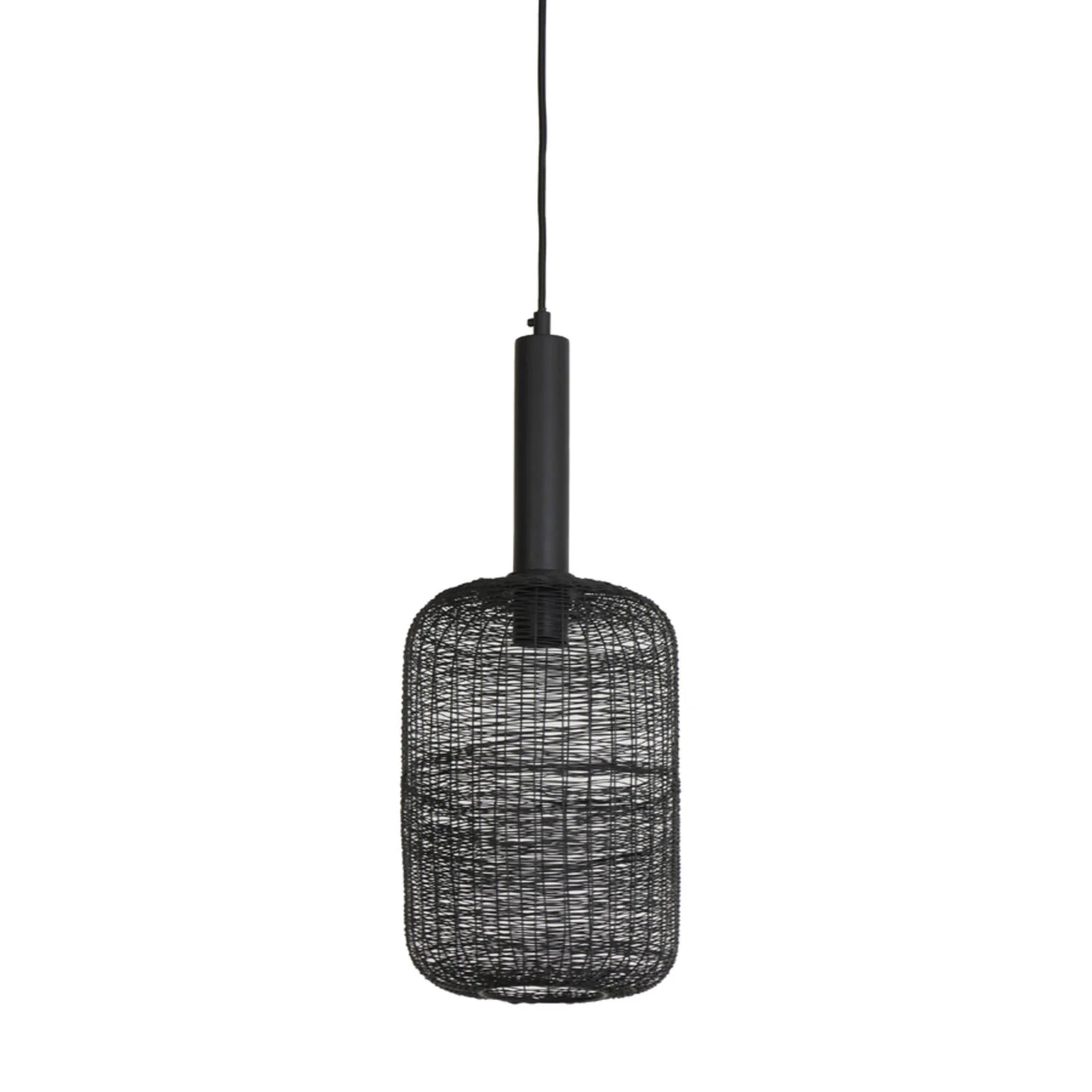 Lámpara colgante cilíndrica de alambre negro Light & Living Lekang