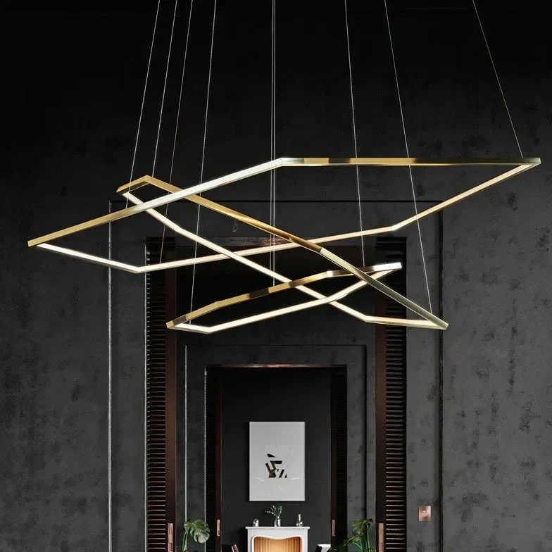 Lámpara colgante hexagonal para salón moderna