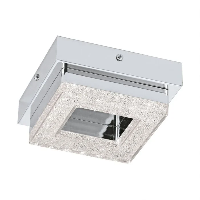 Eglo FRADELO Lámpara de techo LED Cromo, Aspecto de cristal, 1 luz