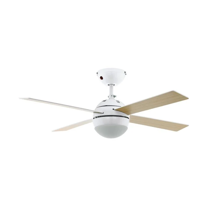 Eglo LOSCIALE Ventilador de techo Blanca, 1 luz, Mando a distancia