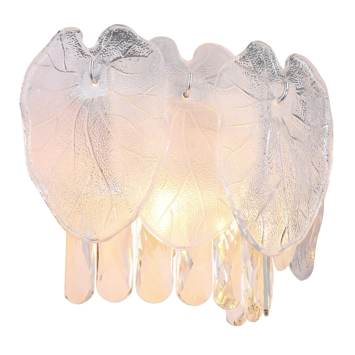 Elegante lámpara de pared cromada con cristales Benjamin