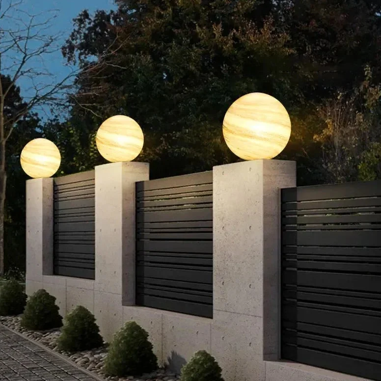 Sobremuro exterior moderno solar de vidrio diseño luna para jardín