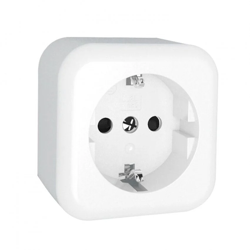 Enchufe de Superficie Tipo F Schuko 16A IP20 Blanco