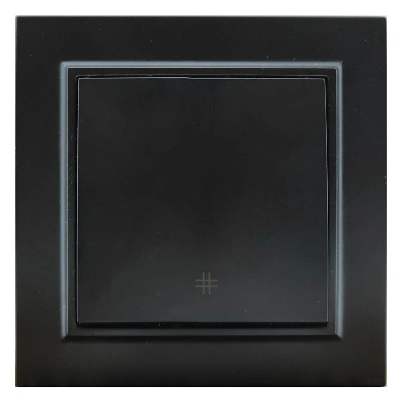 Interruptor Empotrable Simple Cruzamiento Negro IP20 Serie wLine