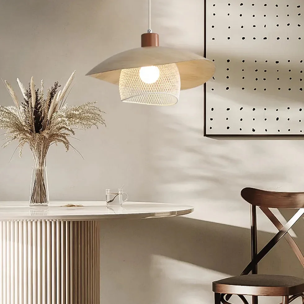 Lámpara colgante de estilo moderno para comedor de tono cremoso