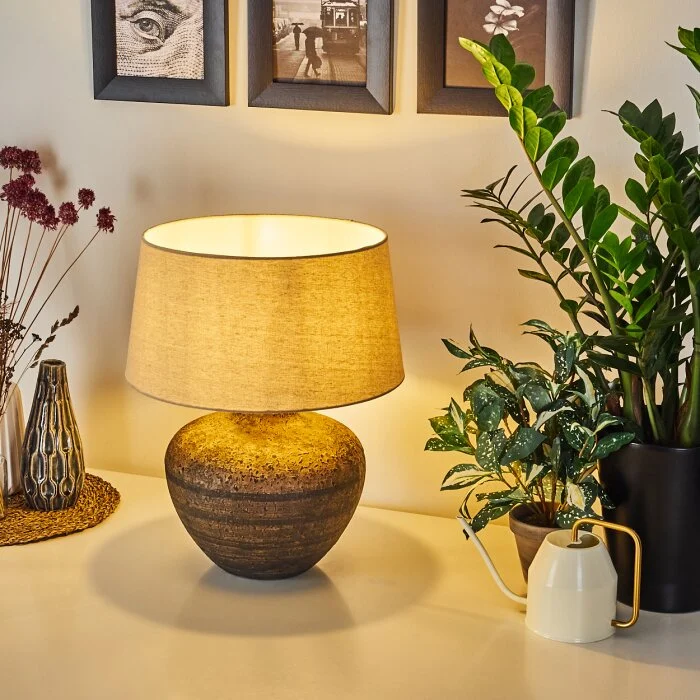 Exchange Lámpara de mesa Marrón, Blanca, 1 luz