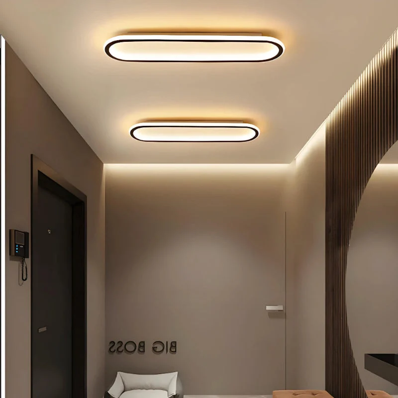 Lámpara de techo para pasillo ovalada LED regulable moderna
