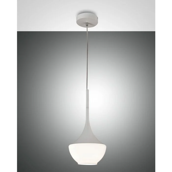 Fabas Luce Apollo Lámpara Colgante Blanca, 1 luz