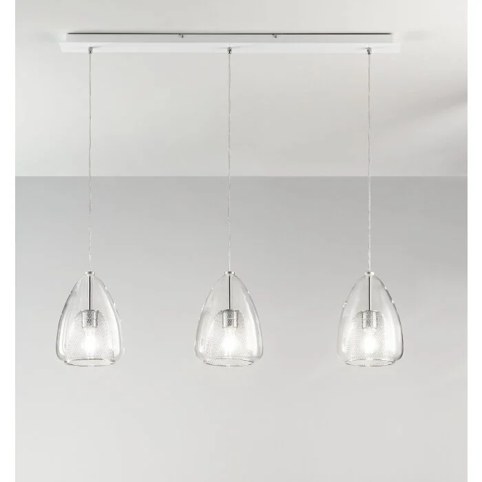 Fabas Luce Britton Lámpara Colgante Blanca, 3 luces