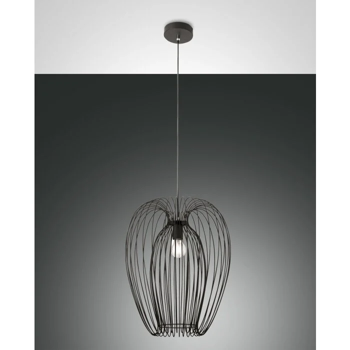Fabas Luce Camp Lámpara Colgante Negro, 1 luz