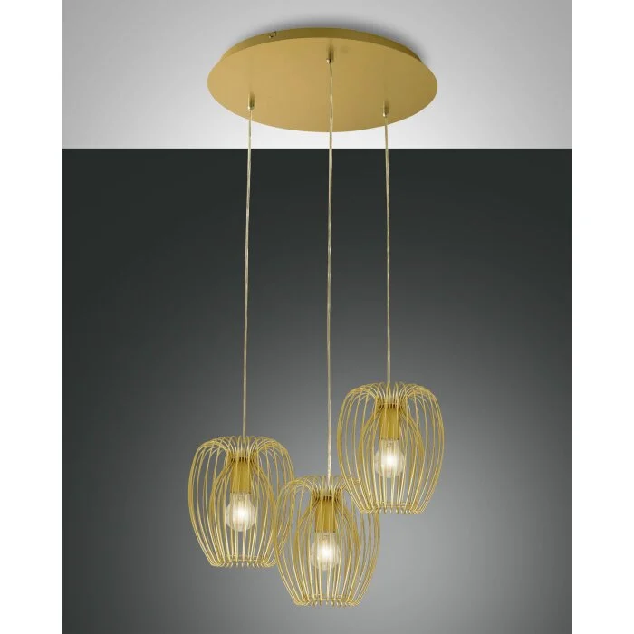 Fabas Luce Camp Lámpara Colgante dorado, 3 luces