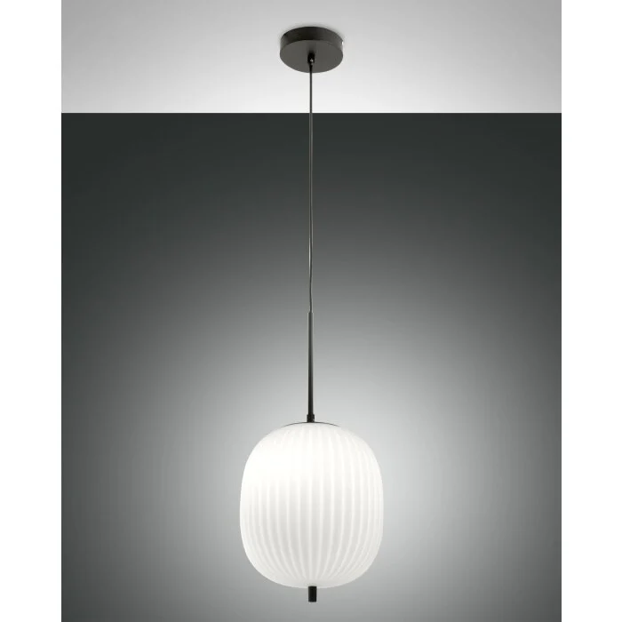 Fabas Luce Domizia Lámpara Colgante Negro, 1 luz