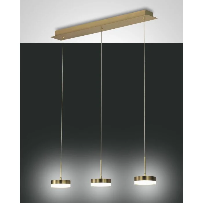 Fabas Luce Dunk Lámpara Colgante LED Latón, 3 luces