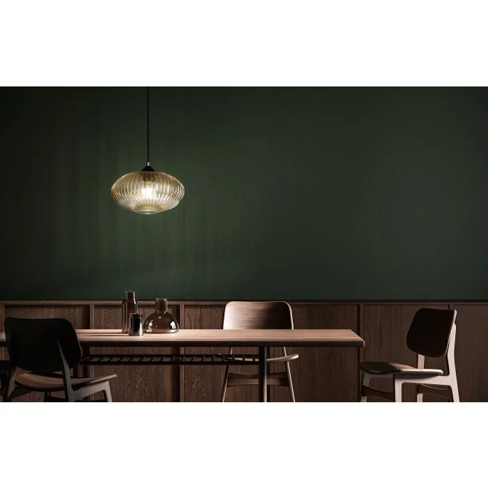Fabas Luce Fiordaliso Lámpara Colgante Negro, 1 luz