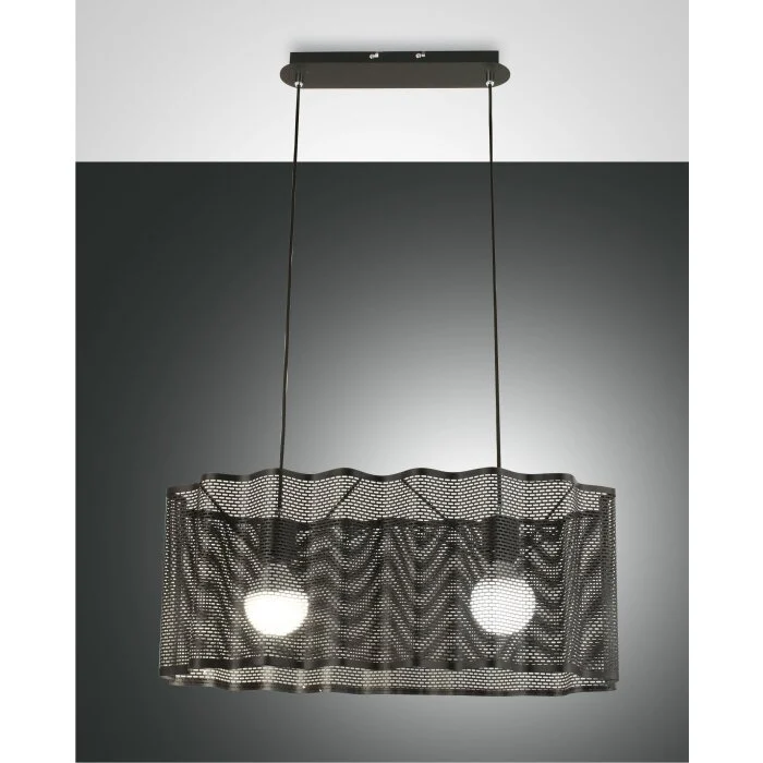 Fabas Luce Glicine Lámpara Colgante Negro, 2 luces